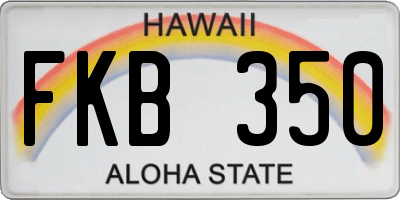 HI license plate FKB350