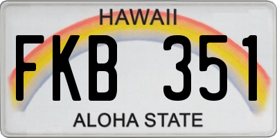 HI license plate FKB351