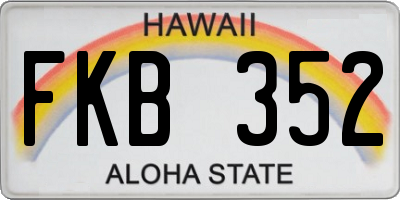 HI license plate FKB352