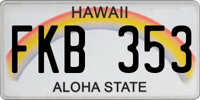 HI license plate FKB353