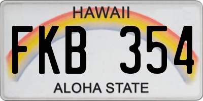 HI license plate FKB354