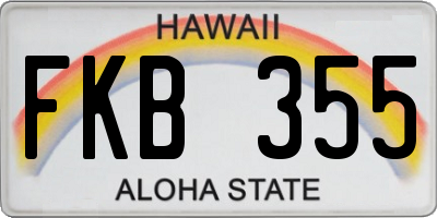 HI license plate FKB355