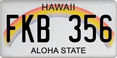 HI license plate FKB356