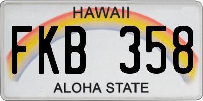 HI license plate FKB358