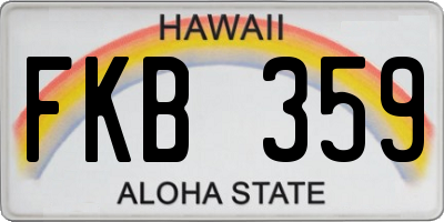HI license plate FKB359