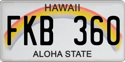 HI license plate FKB360