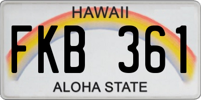 HI license plate FKB361