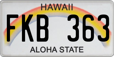 HI license plate FKB363