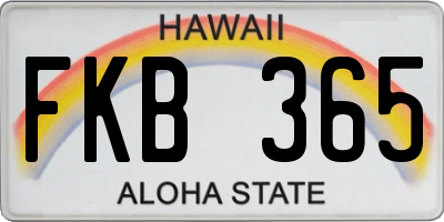 HI license plate FKB365