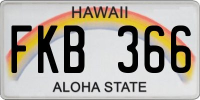 HI license plate FKB366