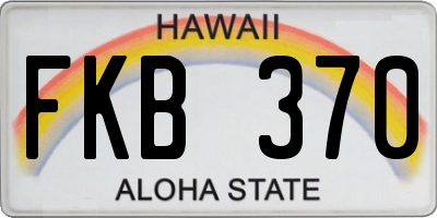 HI license plate FKB370