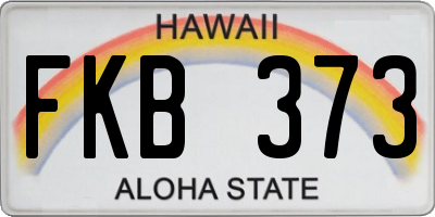 HI license plate FKB373