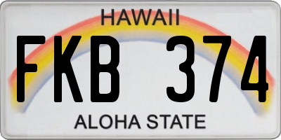 HI license plate FKB374