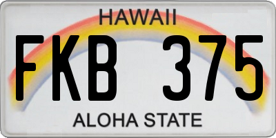 HI license plate FKB375