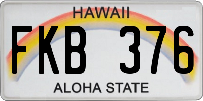 HI license plate FKB376