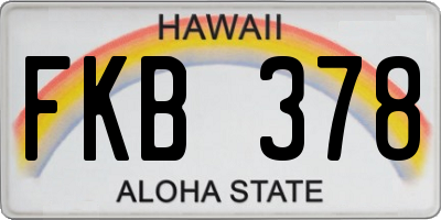 HI license plate FKB378