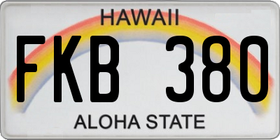 HI license plate FKB380