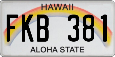HI license plate FKB381