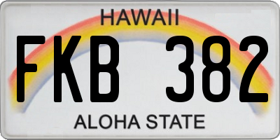 HI license plate FKB382