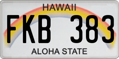 HI license plate FKB383