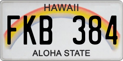 HI license plate FKB384