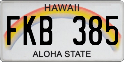 HI license plate FKB385