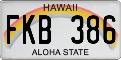 HI license plate FKB386