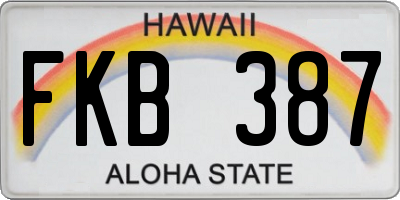HI license plate FKB387