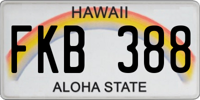 HI license plate FKB388