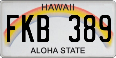 HI license plate FKB389