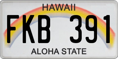 HI license plate FKB391