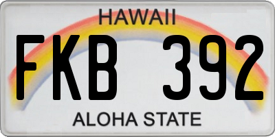 HI license plate FKB392