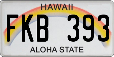 HI license plate FKB393