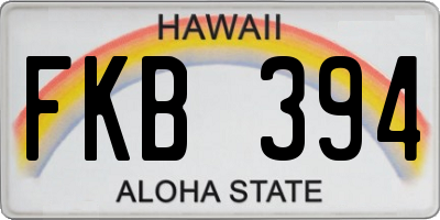 HI license plate FKB394