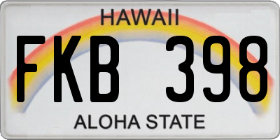HI license plate FKB398