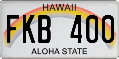 HI license plate FKB400