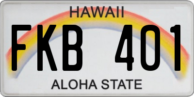HI license plate FKB401