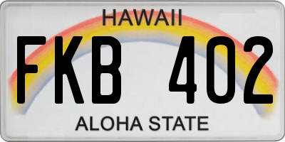 HI license plate FKB402