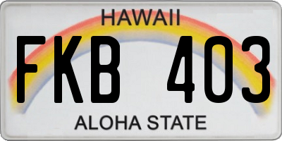 HI license plate FKB403