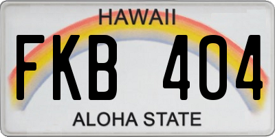 HI license plate FKB404