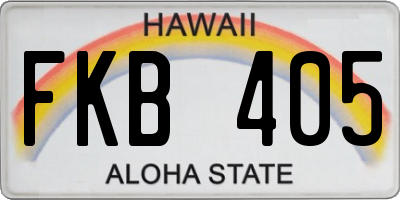 HI license plate FKB405