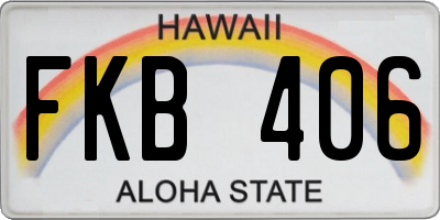 HI license plate FKB406