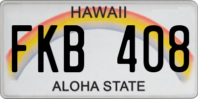 HI license plate FKB408