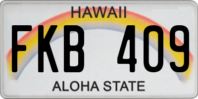 HI license plate FKB409