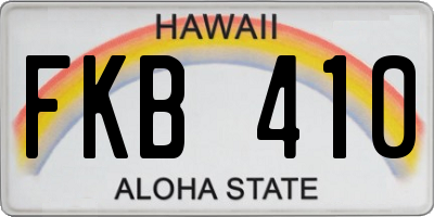 HI license plate FKB410