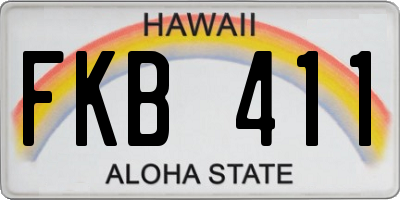 HI license plate FKB411