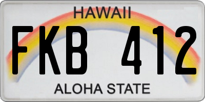 HI license plate FKB412