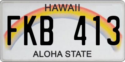 HI license plate FKB413
