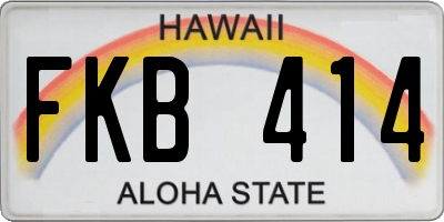 HI license plate FKB414