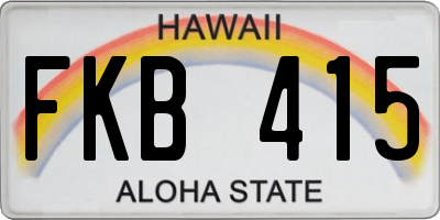 HI license plate FKB415